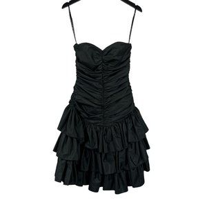 Vintage Susan Roselli for Vijack Mini Dress Black Union Made in the USA Size 7-8